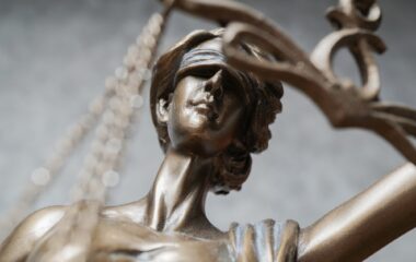 close-up of Lady Justice or Justitia statue as a symbol for law and legal topics